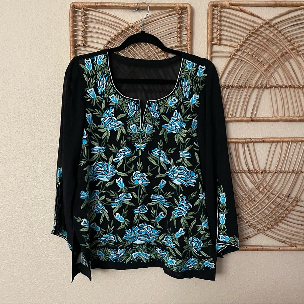 Unbranded Heavily Embroidered‎ Floral Blouse Tunic Kurti Top *see msrmts B24